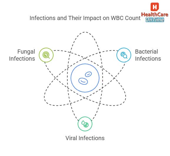 Infections Leading to High WBC Count infographic